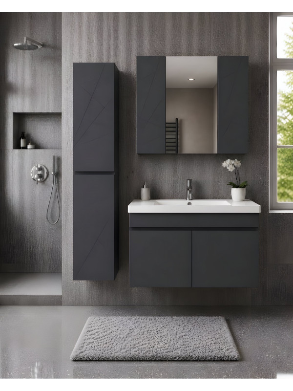 Lila 100 Cm Banyo Dolabı