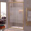 Ön Cephe 1 Sabit 1 Kayar Gold Profil Wt-1024 Desen 5 mm Temperli Cam H190 cm Duşakabin