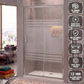 Ön Cephe 1 Sabit 1 Kayar Krom Profil Wt-1024 Desen 5 mm Temperli Cam H190 cm Duşakabin