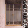 Ön Cephe 2 Sabit 2 Kayar Gold Profil Wt-1024 Desen 5 mm Temperli Cam H190 cm Duşakabin